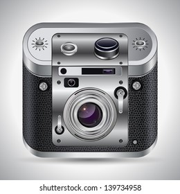 Retro photo camera vector illustration