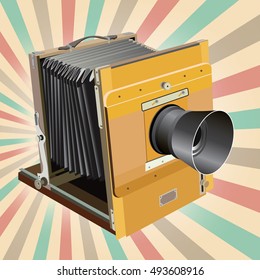 retro photo camera vector vintage illustration