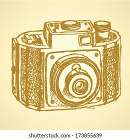 Vintage Camera Hand Drawing Illustration Stock Vector (Royalty Free ...