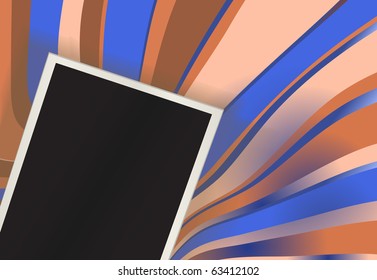 Retro photo card on grunge. Vector