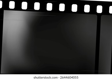 Retro photo film. Dark vintage film texture with soft light leaks. Blurred retro background of old analog photography. Grunge gradient overlay. Abstract vector illustration.