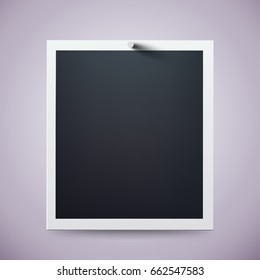 Retro photo frame attached with adhesive tape. Sweet memories concept. Vector illustration