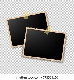 Retro Photo Frame With Gradient Mesh, Vector Illustration