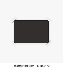 Retro photo frame isolated on white background. Realistic vector illustration