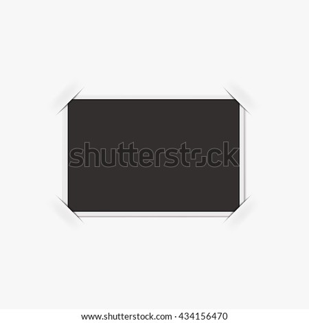 Retro photo frame isolated on white background. Realistic vector illustration