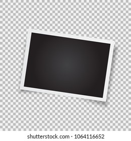 Retro photo frame. Realistic vector object with figured edges. Template photo design on a transparent background.