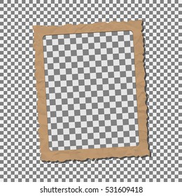 Retro photo frame with shadow on a transparent background.
