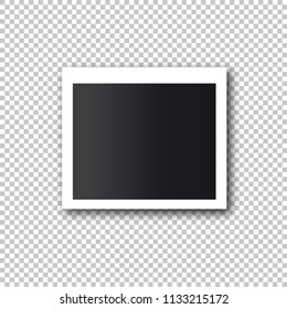 Retro photo frame with shadow a transparent background