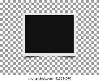 Retro photo frame with shadow. Vector illustration