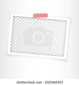 Retro photo frame with shadows. Vector illustration.
