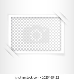 Retro photo frame with shadows. Vector illustration.
