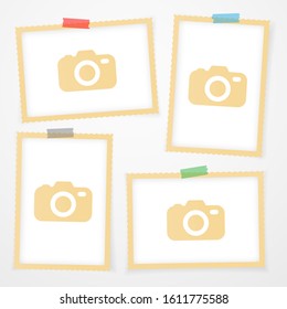 Retro photo frame with shadows. Vector illustration.