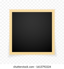 Retro photo frame with shadows. Vector illustration.