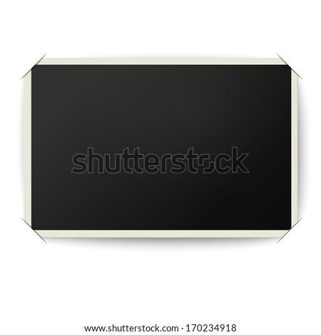 Retro photo frame with straight edges in photo album