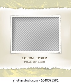 retro photo frame vector design, Torn paper is a picture frame isolated of transparency.