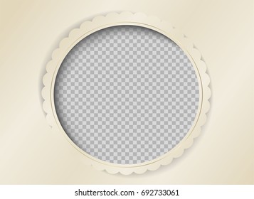retro photo frame vector design, Oval label paper cut