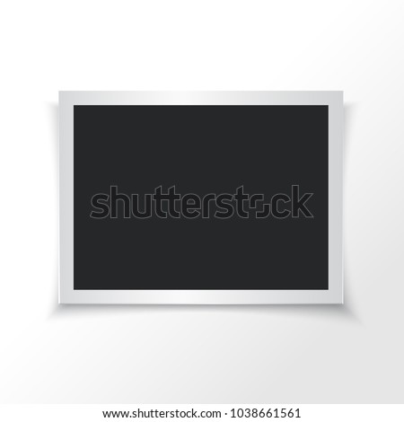 Retro photo frame. Vector illustration. Paper photo frame isolated