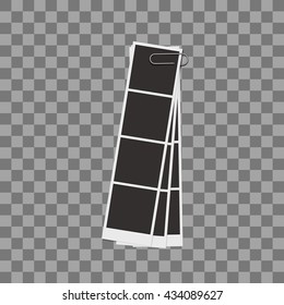 Retro photo frames with clip isolated on transparent background. Realistic vector illustration