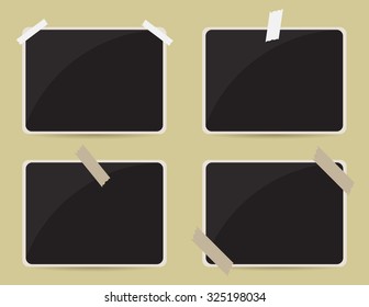 Retro photo frames. Photo frames for design use. Vector illustration.