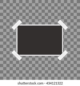 Retro photo frames isolated on transparent background. Realistic vector illustration