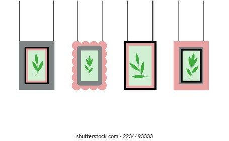 Retro photo frames on isolated background. A set of various color photographs. Photo frames template for nostalgia scrapbook. Vector illustration.