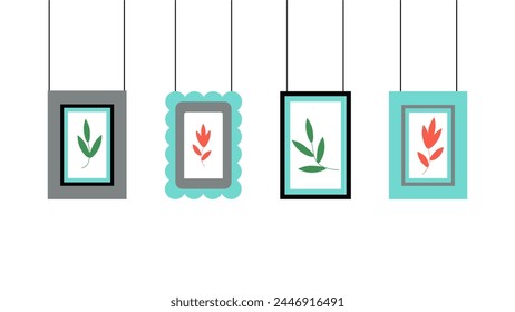 Retro photo frames on isolated background. A set of various color photographs. Photo frames template for nostalgia scrapbook. Vector illustration.