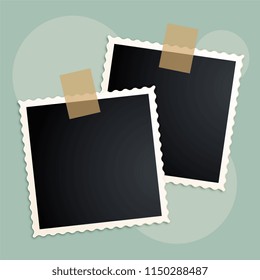 retro photo frames scrapbook design