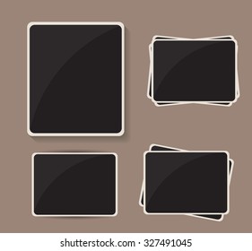 Retro photo frames. Vintage photo frames. Vector illustration.