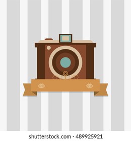 retro photographic camera emblem image
