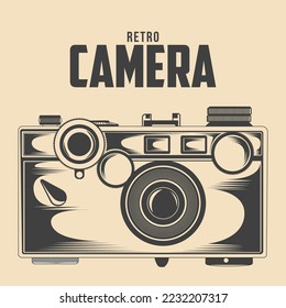 Retro Photography Camera Vector Illustration