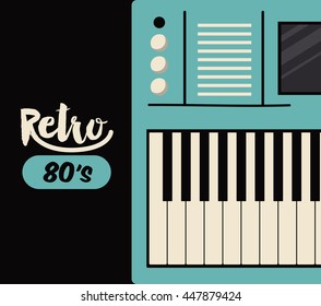 retro piano  poster isolated icon design