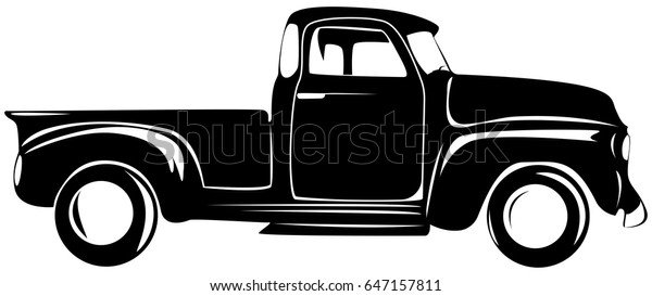 Retro Pickup Truck Old Car Stock Vector Royalty Free 647157811