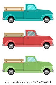 Retro pickup vector design illustration isolated on white background