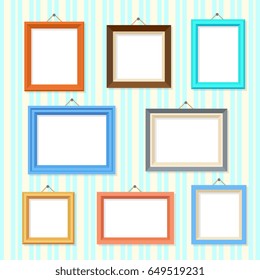 Retro picture image cartoon frames vector set