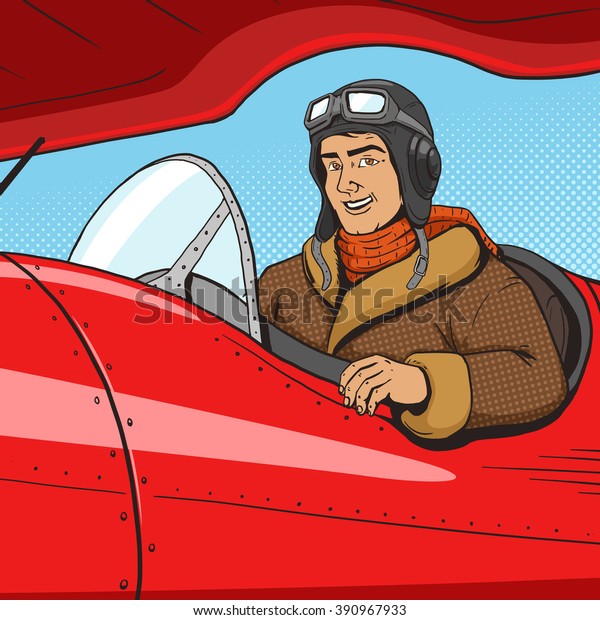 nostalgic air mail pilot caricatures