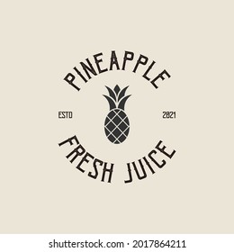 Retro pineapple juice logo template