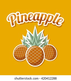 Retro pineapple with title on yellowish brown background