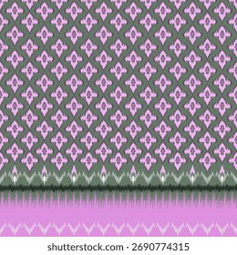 Retro pink abstract pattern on grey background, seamless, digital print, sarong, loincloth, wallpaper.