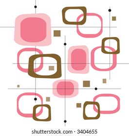 Retro Pink and Brown Squares (Vector) Spot illustration of stylish, retro pink and brown squares. Easy-edit layered vector file--No transparencies or strokes!