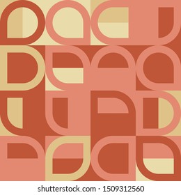 Retro pink coral pattern. Vector illustration.Geometric background.
