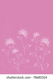 retro pink flowers