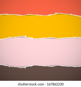 Retro Pink, Yellow, Red Cardboard, Torn Papers Background