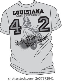 Retro Pin-up Girl Motorcycle T-Shirt