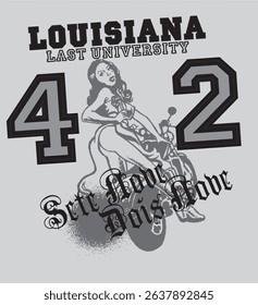 Retro Pin-up Girl Motorcycle T-Shirt