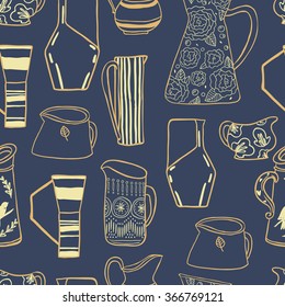 Retro Pitches seamless vector pattern