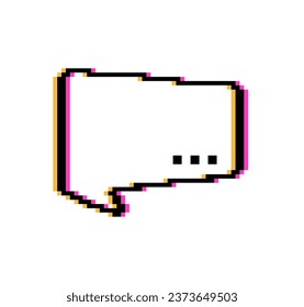 retro Pixel Acidic Speech Bubble 8 bit arcade dialogue box game style quotes and message frames vector set