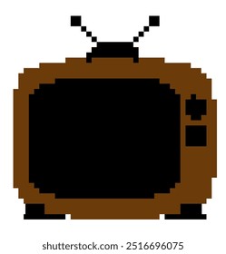 Retro Pixel Art Design de TV Clássico com Antena