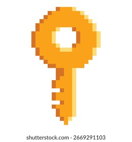retro pixel art key vector illustration