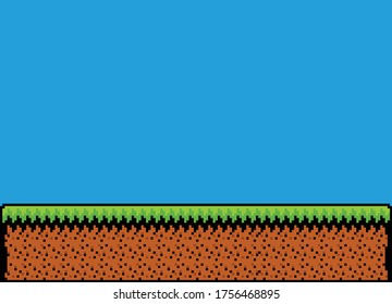 Retro Pixel Art Platformer Game Background 8Bit