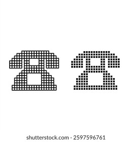Retro Pixel Art Telephone Icon – Classic Handset Pixel Style